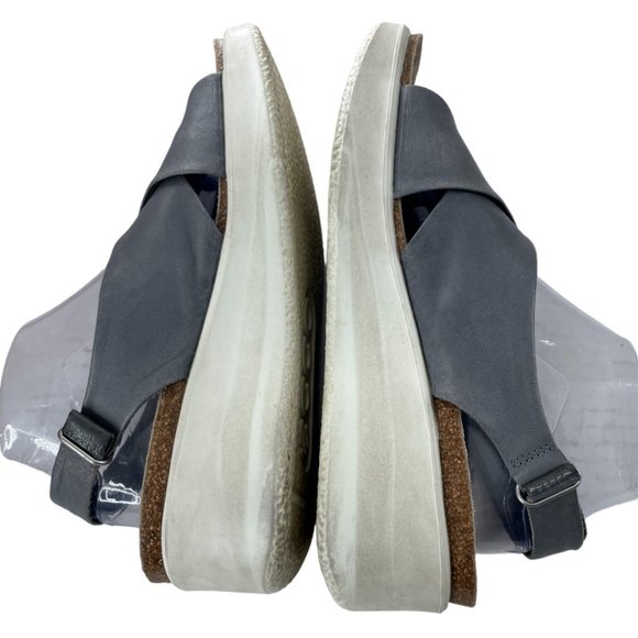 Ecco Women's Corksphere Gray Leather Strappy Platform Sandals EU 41/US 10-10.5 - Picture 3 of 9